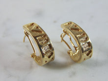 Load image into Gallery viewer, Womens Vintage Estate Modernist 14K Yellow Gold Earrings 7.8g E738