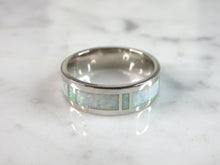 Load image into Gallery viewer, Womens Vintage Estate Sterling Silver Modernist Opal Ring 7.6g E745