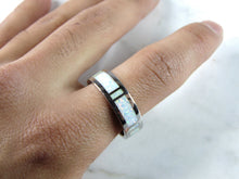 Load image into Gallery viewer, Womens Vintage Estate Sterling Silver Modernist Opal Ring 7.6g E745