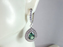 Load image into Gallery viewer, Womens Vintage Estate Sterling Silver Dangle CZ Earrings 5.6g E748