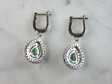 Load image into Gallery viewer, Womens Vintage Estate Sterling Silver Dangle CZ Earrings 5.6g E748