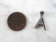 Load image into Gallery viewer, Womens Vintage Estate Sterling Silver CZ Letter "A" Pendant 1.6g E749