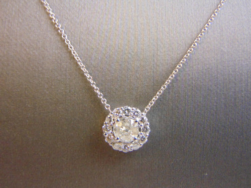 Womens 14K White Gold & Diamond Necklace Pendant 3.6g E750