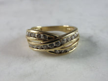 Load image into Gallery viewer, Womens Vintage Estate 14K Yellow Gold CZ Ring