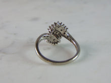 Load image into Gallery viewer, Womens Vintage Estate 10K White Gold Diamond Cluster Ring 2.5g E772