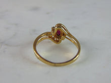 Load image into Gallery viewer, Womens Vintage Estate 10K Yellow Gold Diamond &amp; Ruby Ring 2.2g E776