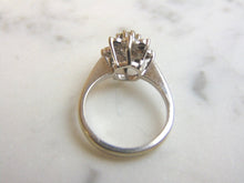 Load image into Gallery viewer, Womens Estate 14K White Gold Band Ring w/ Blue Sapphires &amp; Diamonds 4.1g E779