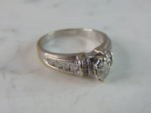 Load image into Gallery viewer, Womens Vintage Estate 14K White Gold Diamond Ring 5.1g E800