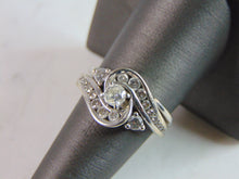 Load image into Gallery viewer, Womens Vintage Estate 14K White Gold Diamond Engagement Ring Set, 7.7g E807
