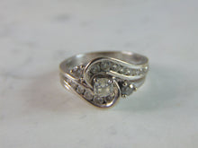 Load image into Gallery viewer, Womens Vintage Estate 14K White Gold Diamond Engagement Ring Set, 7.7g E807