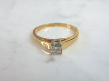 Load image into Gallery viewer, Womens Vintage Estate 14K Yellow &amp; White Gold Diamond Ring 3.3g E808