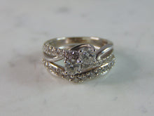 Load image into Gallery viewer, Womens Vintage Estate 14K White Gold Diamond Engagement Ring Set, 8.8g E809