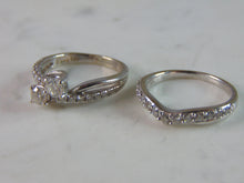 Load image into Gallery viewer, Womens Vintage Estate 14K White Gold Diamond Engagement Ring Set, 8.8g E809