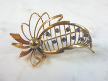 Load image into Gallery viewer, Womens Vintage Estate 18K Gold Sapphire Brooch 10.4g E819