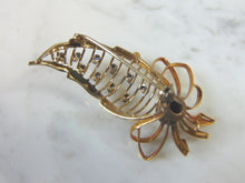Load image into Gallery viewer, Womens Vintage Estate 18K Gold Sapphire Brooch 10.4g E819