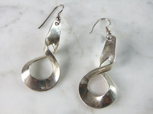 Load image into Gallery viewer, Womens Vintage Estate Sterling Silver Modernist Dangle Earrings 7.7g E820