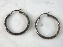 Load image into Gallery viewer, Womens Vintage Estate Sterling Silver Hoop Earrings 2.7g E835