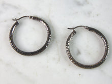 Load image into Gallery viewer, Womens Vintage Estate Sterling Silver Hoop Earrings 2.7g E835