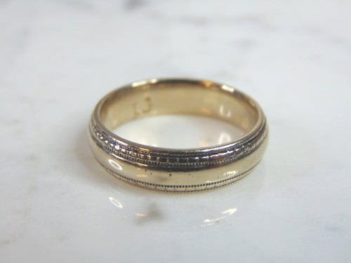 Mens Vintage Estate 14k White Gold Wedding Band Ring 8.8g E853