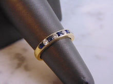 Load image into Gallery viewer, Womens Vintage Estate 18K Gold Diamond &amp; Sapphire Ring by Spark Creations 4.0g E870