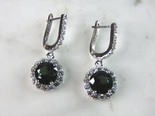 Load image into Gallery viewer, Womens Vintage Estate Sterling Silver Dangle CZ Earrings 6.3g E902