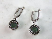 Load image into Gallery viewer, Womens Vintage Estate Sterling Silver Dangle CZ Earrings 6.3g E902