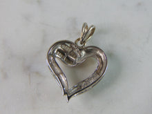Load image into Gallery viewer, Womens Vintage Estate 14K White Gold Heart Diamond Pendant 3.3g E915