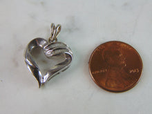 Load image into Gallery viewer, Womens Vintage Estate 14K White Gold Heart Diamond Pendant 3.3g E915