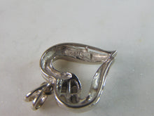 Load image into Gallery viewer, Womens Vintage Estate 14K White Gold Heart Diamond Pendant 3.3g E915