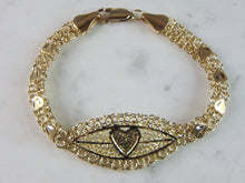 Load image into Gallery viewer, Womens Vinage Estate 10k Yellow Gold Heart Bracelet 9.8g E943