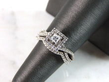 Load image into Gallery viewer, Womens Vintage Estate 14K White Gold Diamond Engagement Ring Set, 5.5g E960