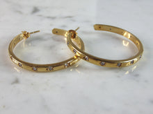 Load image into Gallery viewer, Womens Vintage Estate Sterling Silver Gold Tone Hoop Earrings 14.5g E965