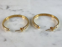 Load image into Gallery viewer, Womens Vintage Estate Sterling Silver Gold Tone Hoop Earrings 14.5g E965