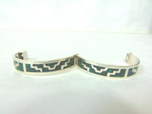 Load image into Gallery viewer, Womens Sterling Silver Bracelet w/ Southwestern Design &amp; Malachite, 43.2g E3033