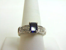 Load image into Gallery viewer, Womens Vintage Estate 14K White Gold Sapphire &amp; Diamond Ring, 8.2g E3595