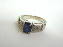 Load image into Gallery viewer, Womens Vintage Estate 14K White Gold Sapphire &amp; Diamond Ring, 8.2g E3595