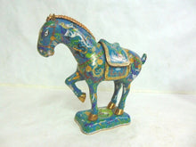 Load image into Gallery viewer, Pr of Vintage Antique Chinese Cloisonne Ming Style Horse Figures