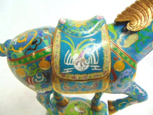 Load image into Gallery viewer, Pr of Vintage Antique Chinese Cloisonne Ming Style Horse Figures