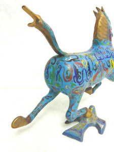 Vintage Antique Chinese Cloisonne Ming Style Horse Figure