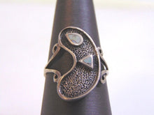 Load image into Gallery viewer, Womens Vintage Estate Sterling Silver Modern Abstract Abalone Ring 4.2g E2096