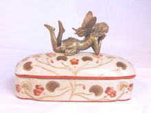 Load image into Gallery viewer, Decorative Victorian Art Nouveau Style Porcelain Vanity Box w/ Fairy