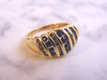Load image into Gallery viewer, Womens Vintage Estate 14K Yellow Gold Sapphire &amp; Diamond Ring, 4.2g E3835