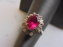 Load image into Gallery viewer, Womens Vintage Estate 18K White Gold Rhodolite &amp; Diamond Ring 4.4g  #E1217