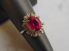 Load image into Gallery viewer, Womens Vintage Estate 18K White Gold Rhodolite &amp; Diamond Ring 4.4g  #E1217