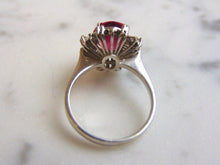 Load image into Gallery viewer, Womens Vintage Estate 18K White Gold Rhodolite &amp; Diamond Ring 4.4g  #E1217
