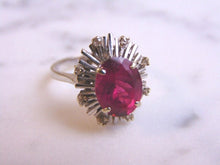 Load image into Gallery viewer, Womens Vintage Estate 18K White Gold Rhodolite &amp; Diamond Ring 4.4g  #E1217