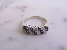 Load image into Gallery viewer, Womens Vintage Estate 18K Gold Diamond Sapphire Ring 3.7g E2546