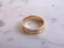Load image into Gallery viewer, Vintage Estate 14K Multi Tone Gold Wedding Band Ring 5.5g E2554