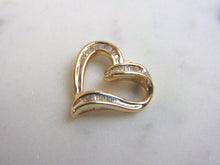 Load image into Gallery viewer, Womens Vintage Estate 10K Gold Diamond Heart Pendant 3.2g #E2572
