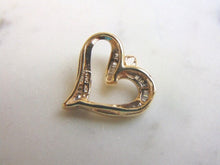 Load image into Gallery viewer, Womens Vintage Estate 10K Gold Diamond Heart Pendant 3.2g #E2572